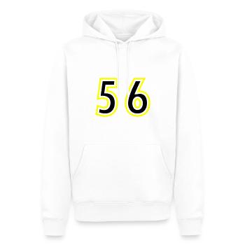 56 Zahl College - Männer Premium Bio Hoodie - Weiß - Vorne - Nico (187cm)