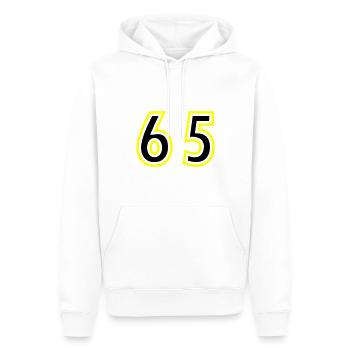 65 Zahl College - Männer Premium Bio Hoodie - Weiß - Vorne - Nico (187cm)