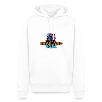 Tournée Thaïlande 2024 - Sweat à capuche Premium bio Homme - blanc - Devant - Nico (187cm)