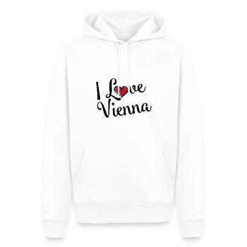 J’aime Vienne - Sweat à capuche Premium bio Homme - blanc - Devant - Nico (187cm)