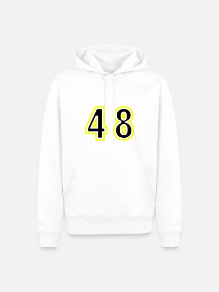 48 Number College - Men’s Premium Organic Hoodie - white
