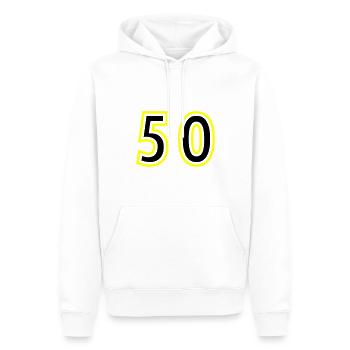 52 Zahl College - Männer Premium Bio Hoodie - Weiß - Vorne - Nico (187cm)