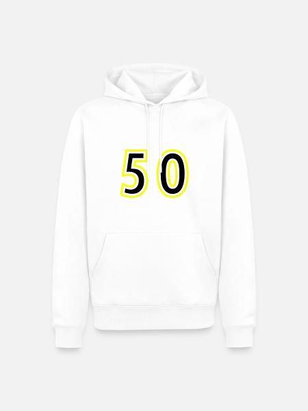 52 Zahl College - Männer Premium Bio Hoodie - Weiß