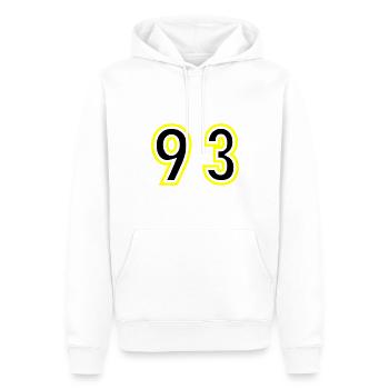 93 Number College - Men’s Premium Organic Hoodie - white - Front - Nico (187cm)