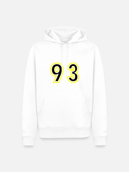 93 Number College - Men’s Premium Organic Hoodie - white
