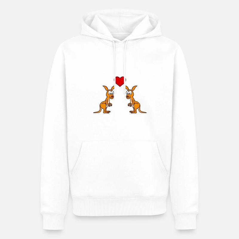 Kangourou Comic Couple Amour - Sweat à capuche Premium bio Homme - blanc