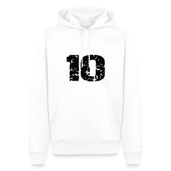 Maillot 10 numéro - Sweat à capuche Premium bio Homme - blanc - Devant - Nico (187cm)