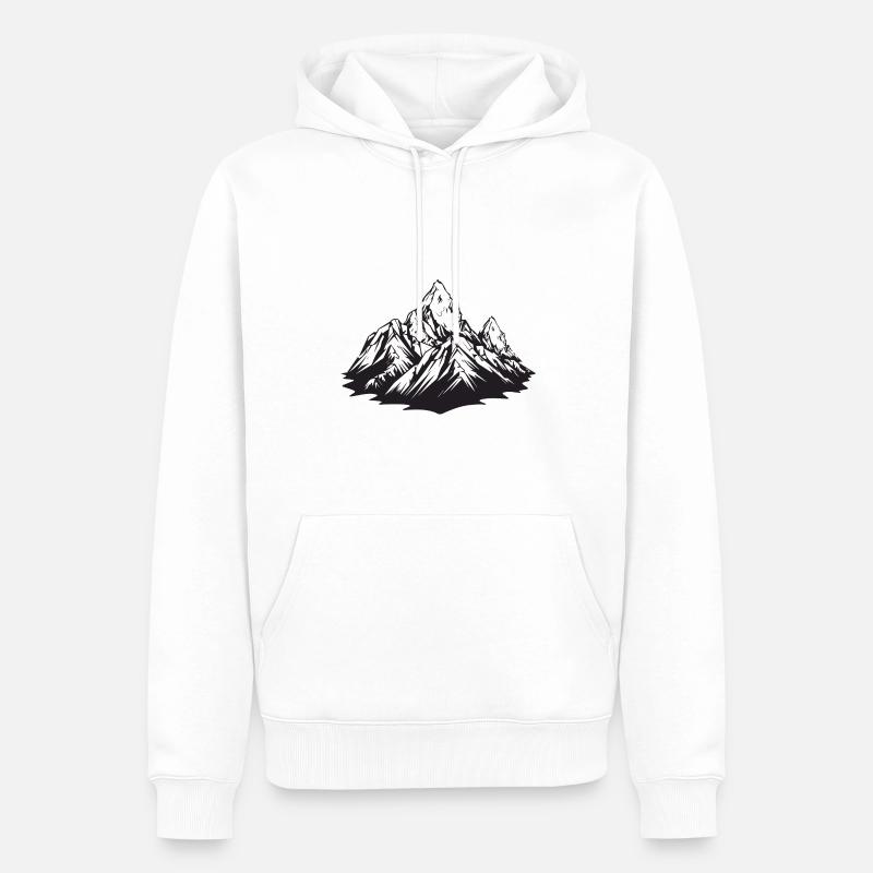 Berge Landschaft - Männer Premium Bio Hoodie - Weiß