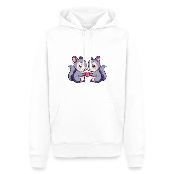 Couple D’écureuil Amoureux Animal Saint Valentin - Sweat à capuche Premium bio Homme - blanc - Devant - Nico (187cm)