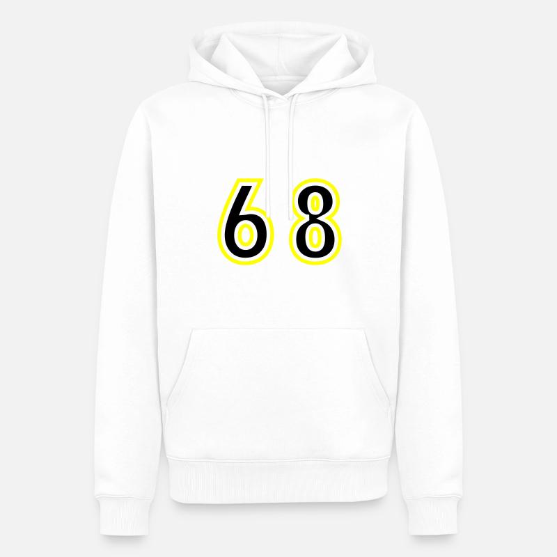 68 Zahl College - Männer Premium Bio Hoodie - Weiß