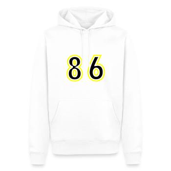 86 Nombre Collège - Sweat à capuche Premium bio Homme - blanc - Devant - Nico (187cm)