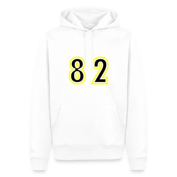 82 Nombre Collège - Sweat à capuche Premium bio Homme - blanc - Devant - Nico (187cm)