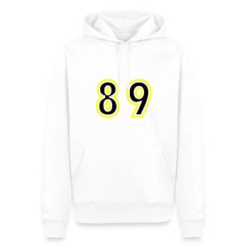89 Nombre Collège - Sweat à capuche Premium bio Homme - blanc - Devant - Nico (187cm)
