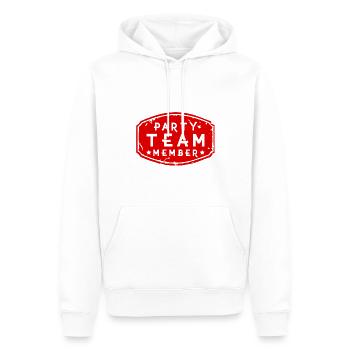Party Team Member - Männer Premium Bio Hoodie - Weiß - Vorne - Nico (187cm)