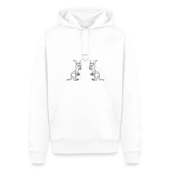 Kangourou Comic Couple Amour - Sweat à capuche Premium bio Homme - blanc - Devant - Nico (187cm)