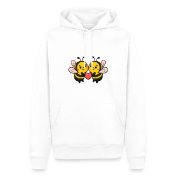 Couple d’abeilles amoureux Animal Saint-Valentin - Sweat à capuche Premium bio Homme - blanc - Devant - Nico (187cm)