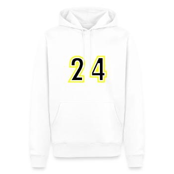 24 Zahl College - Männer Premium Bio Hoodie - Weiß - Vorne - Nico (187cm)