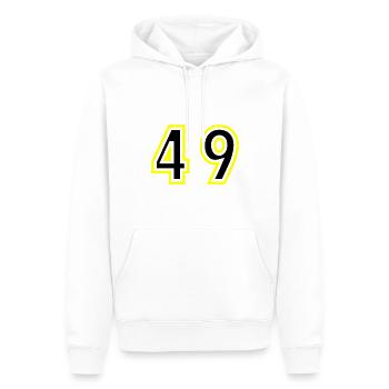 49 Zahl College - Männer Premium Bio Hoodie - Weiß - Vorne - Nico (187cm)