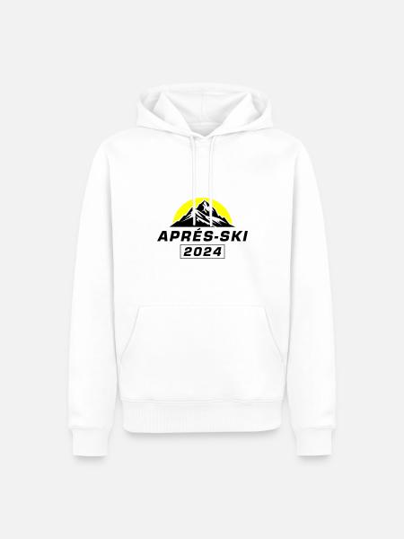 Après-ski 2024 - Sweat à capuche Premium bio Homme - blanc