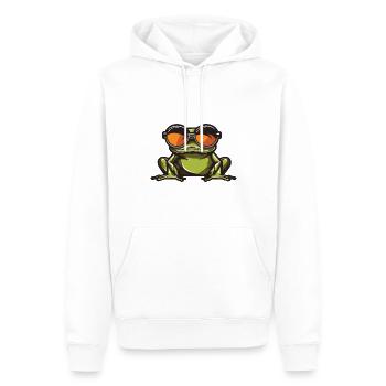 Grenouille Drôle Cool - Sweat à capuche Premium bio Homme - blanc - Devant - Nico (187cm)
