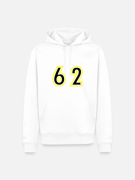 62 Number College - Men’s Premium Organic Hoodie - white