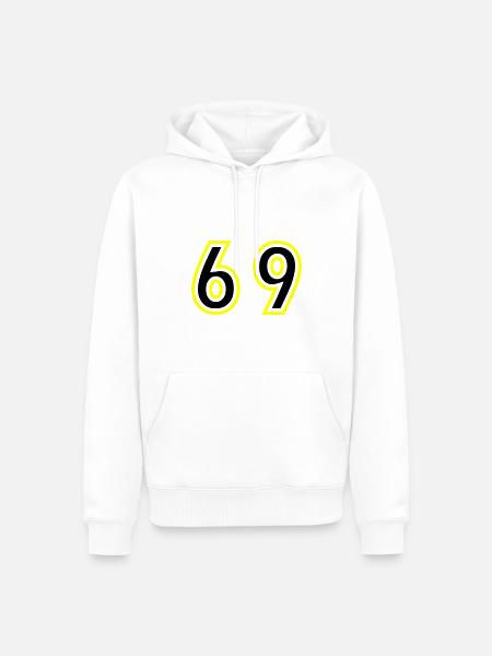 69 Number College - Men’s Premium Organic Hoodie - white