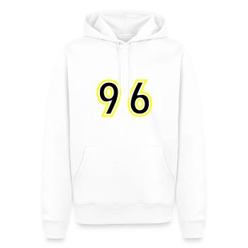 96 Nombre Collège - Sweat à capuche Premium bio Homme - blanc - Devant - Nico (187cm)
