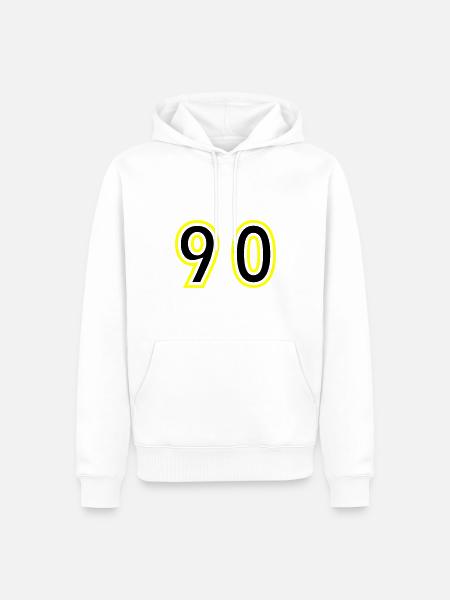 90 Number College - Men’s Premium Organic Hoodie - white