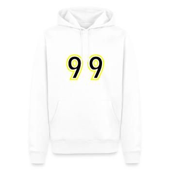 99 Zahl College - Männer Premium Bio Hoodie - Weiß - Vorne - Nico (187cm)