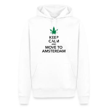 keep calm move to Amsterdam Holland Cannabis Weed - Männer Premium Bio Hoodie - Weiß - Vorne - Nico (187cm)