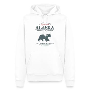 Alaska - Grizzly Bear - Männer Premium Bio Hoodie - Weiß - Vorne - Nico (187cm)