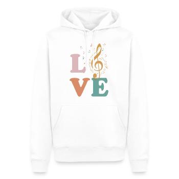 Musique classique Amour de la musique classique - Sweat à capuche Premium bio Homme - blanc - Devant - Nico (187cm)