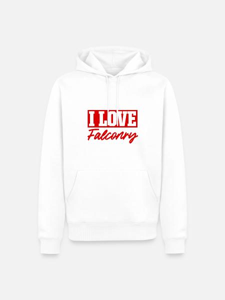 I love falconry - Men’s Premium Organic Hoodie - white