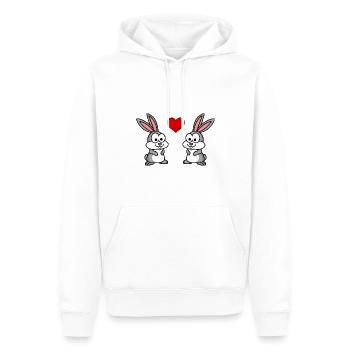 Rabbit Comic Couple Love - Men’s Premium Organic Hoodie - white - Front - Nico (187cm)