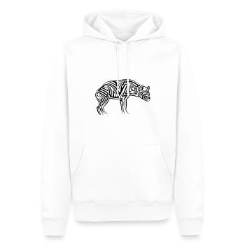 Hyäne Tribal Tattoo - Männer Premium Bio Hoodie - Weiß - Vorne - Nico (187cm)