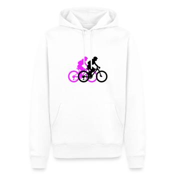 VTT Vélo Femme Silhouette - Sweat à capuche Premium bio Homme - blanc - Devant - Nico (187cm)