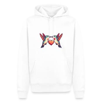 Colibri Oiseau Couple Amoureux Animal Saint-Valentin - Sweat à capuche Premium bio Homme - blanc - Devant - Nico (187cm)