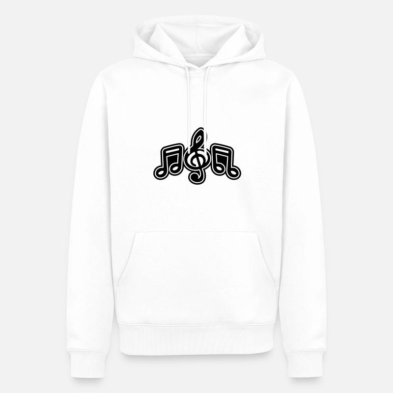 Notes de musique Symbole de musique - Sweat à capuche Premium bio Homme - blanc