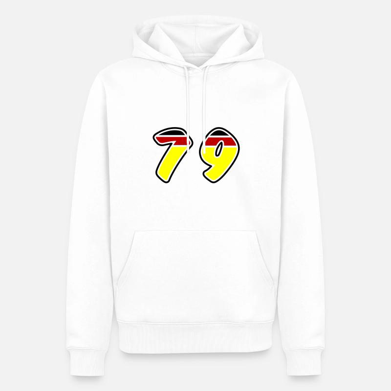 79 Symbole numérique Allemagne - Sweat à capuche Premium bio Homme - blanc