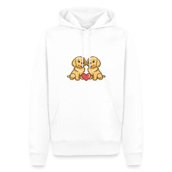 Golden Retriever Hunde Paar Verliebt Valentinstag - Männer Premium Bio Hoodie - Weiß - Vorne - Nico (187cm)