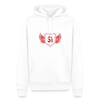 51 Zahl Wappen - Männer Premium Bio Hoodie - Weiß - Vorne - Nico (187cm)