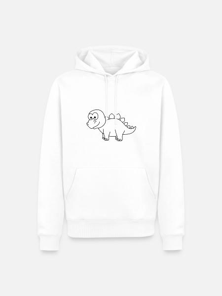 Dinosaur stegosaurus Comic - Men’s Premium Organic Hoodie - white