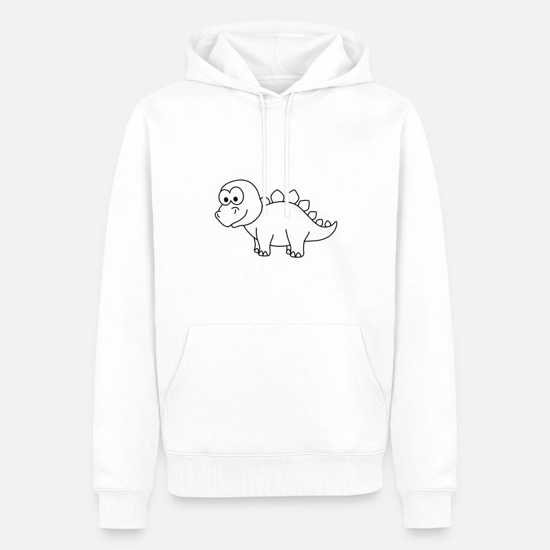 Dinosaurier stegosaurus Comic - Männer Premium Bio Hoodie - Weiß