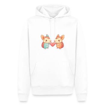 Couple de tatous amoureux pour la Saint-Valentin - Sweat à capuche Premium bio Homme - blanc - Devant - Nico (187cm)