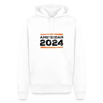 Amsterdam 2024 Spruch - Männer Premium Bio Hoodie - Weiß - Vorne - Nico (187cm)