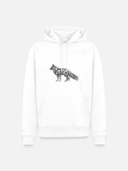 Fuchs Tribal Tattoo - Männer Premium Bio Hoodie - Weiß