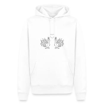 Peacock Comic Couple Amour - Sweat à capuche Premium bio Homme - blanc - Devant - Nico (187cm)