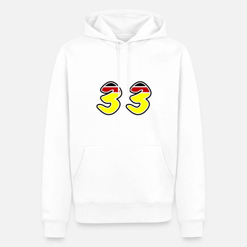 33 Symbole numérique Allemagne - Sweat à capuche Premium bio Homme - blanc