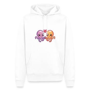 Couple de poulpes amoureux Animal Saint-Valentin - Sweat à capuche Premium bio Homme - blanc - Devant - Nico (187cm)