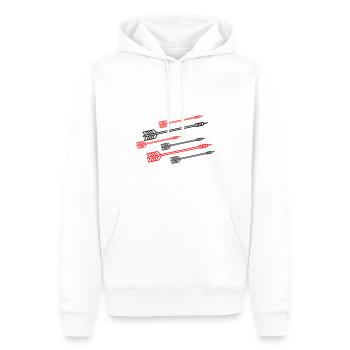 Darts Team Dartpfeile Symbol - Männer Premium Bio Hoodie - Weiß - Vorne - Nico (187cm)